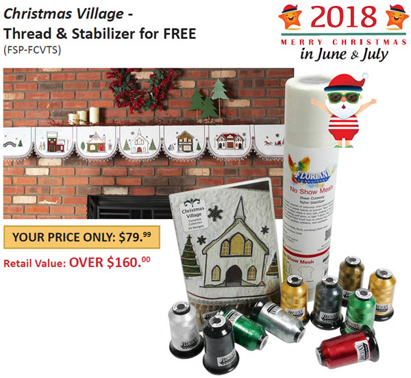 Christmas Village with Free Thread and Stabilize