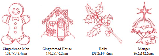 Christmas Redwork Embroidery Collection