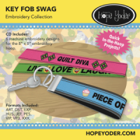 Key Fob Swag Embroidery CD with SVG Files - LIMITED QTY - More Details