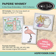 Paperie Whimsy Embroidery CD with SVG Files - More Details