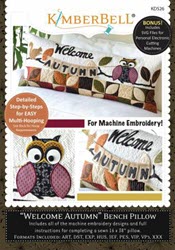 Autumn Bench Pillow (September) - Machine Embroidery CD - More Details