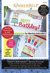 Happy Birthday! Bench Pillow - Machine Embroidery CD - More Details