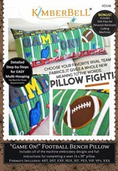 Game On! Football Bench Pillow - Machine Embroidery CD - More Details