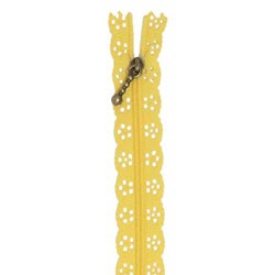 Kimberbellishments 14in Lace Zipper Canary Yellow - LIMITED QTY AVAILABLE! - More Details