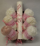 Faux Knitting Kit - White and Rose - More Details