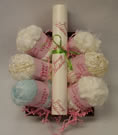 Faux Knitting Kit - White and Turquoise - More Details
