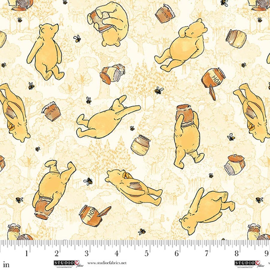 Studio E Fabrics - Yellow Bears - Classic Winnie