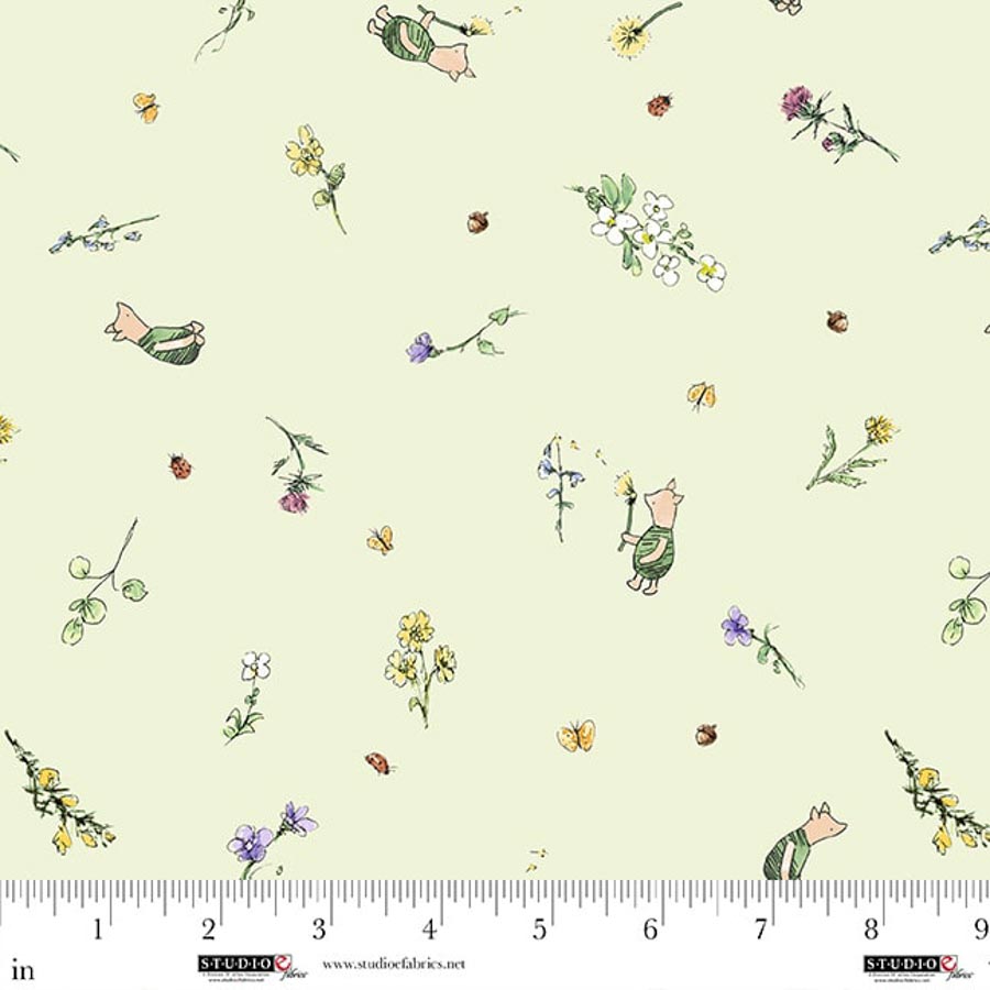 Studio E Fabrics - Lt. Green Piglets - Classic Winnie
