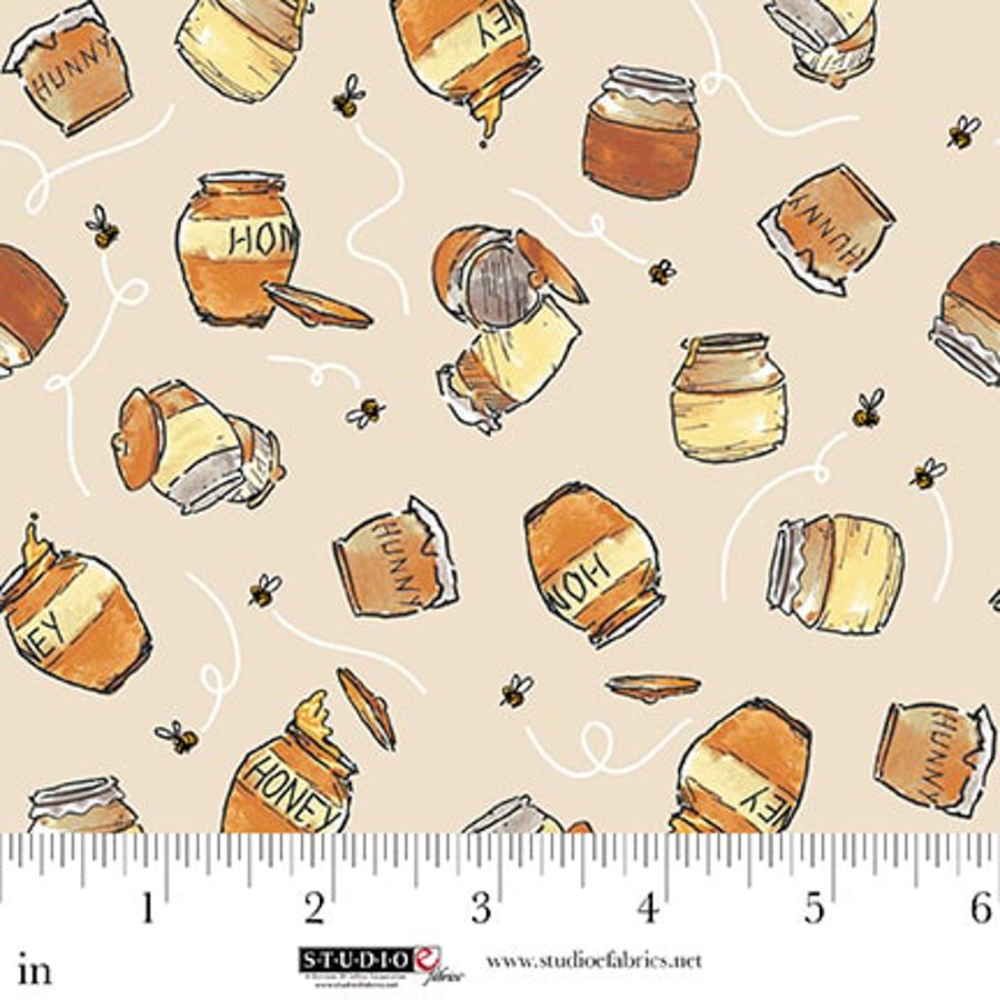 Studio E Fabrics - Taupe Honey Pots - Classic Winnie