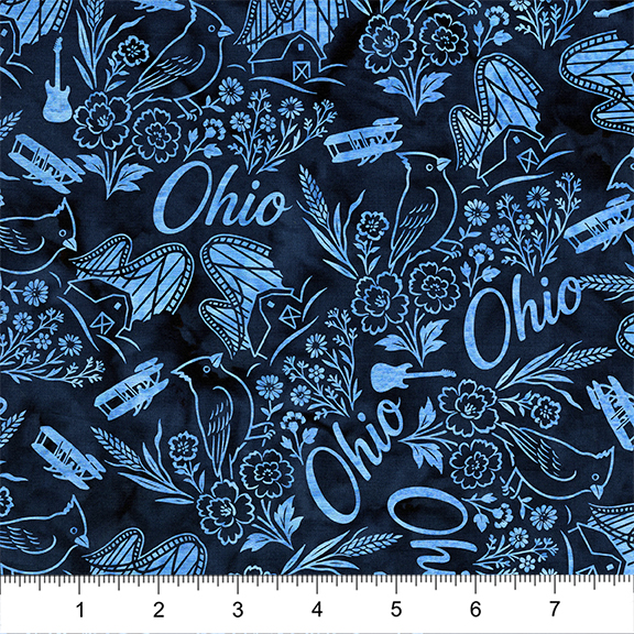 2026 Shop Hop - Ohio Symbols - Blue Navy