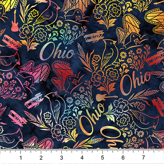 2026 Shop Hop - Tossed Ohio - Multi Yellow Red