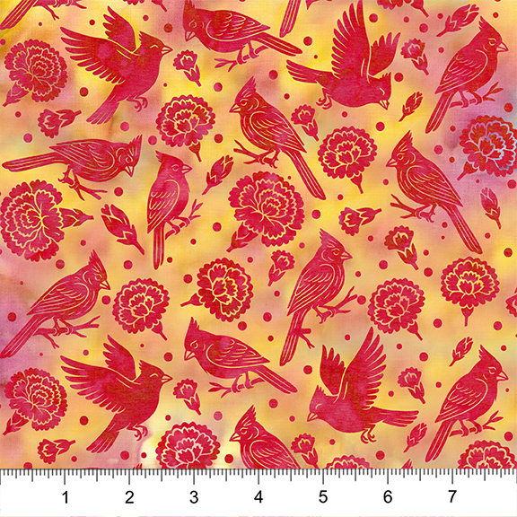 2026 Shop Hop - Cardinals & Carnations - Multi Yellow Red