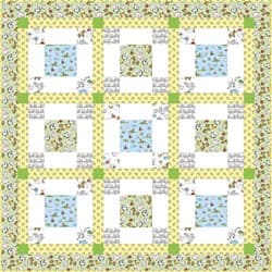 3 Wishes Playful Cuties 4 - Farm Quilt - More Details