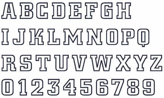 Floriani Appli-Stitch Athletic Letter & Number  Applique Design Collection