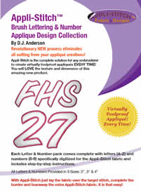 Appli-Stitch BrushLettering & Number Applique Design Collection