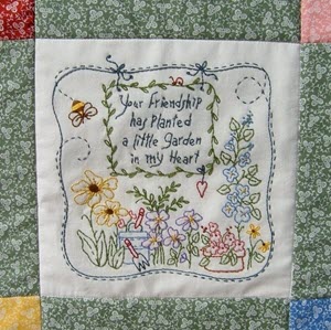 Friendship Garden Quilt Machine Embroidery by Bird Brain Designs