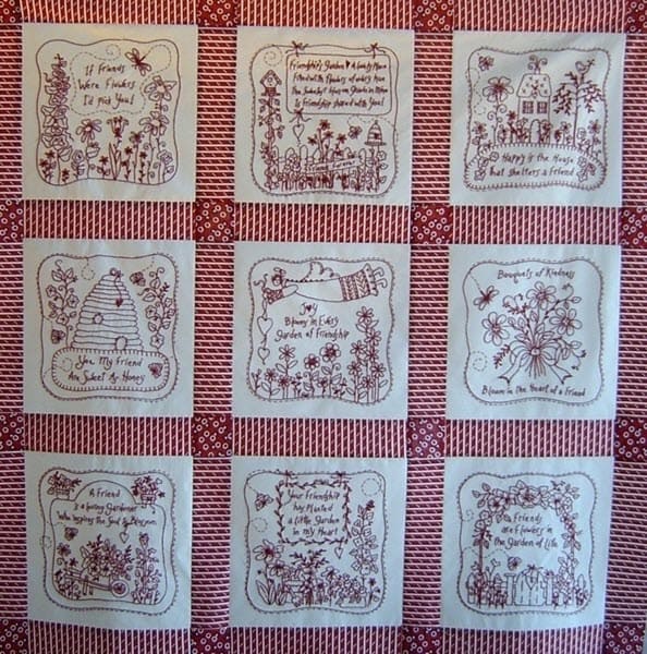 Friendship Quilt Machine Embroidery by Bird Brain Designs - Sew Cottage