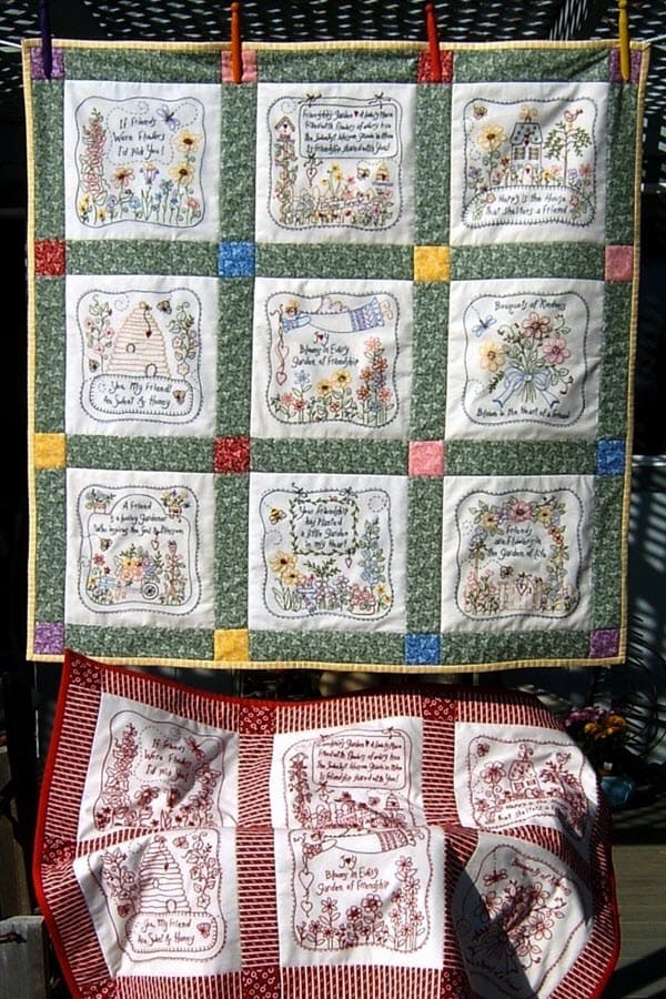 hand embroidery quilts