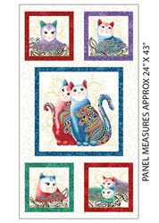 Cat-i-tude 2 - Purrfect Together Panel White/Multi - More Details