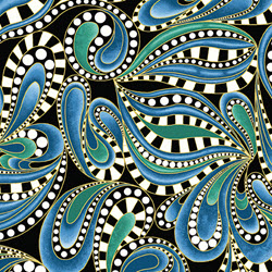 Cat-i-tude 2 - Paisley Swirl Blue - More Details