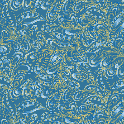 Cat-i-tude 2 - Featherly Paisley Blue