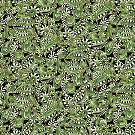 Cat-i-tude Christmas - Paisely Tonal Swirl Green