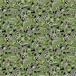 Cat-i-tude Christmas - Paisely Tonal Swirl Green - More Details