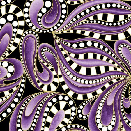 Cat-i-tude Christmas - Paisely Tonal Swirl Purple