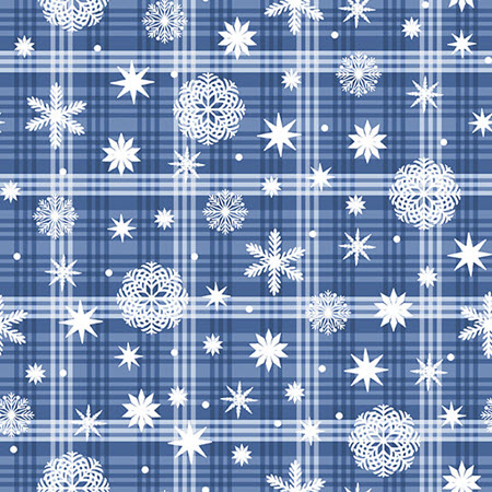 Nordic Forest - Blue Snowflake on Plaid