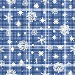 Nordic Forest - Blue Snowflake on Plaid - More Details