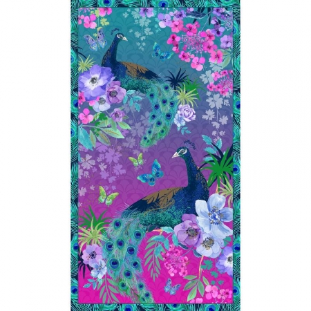 Peacock Alley by Elsie Ess - Plum Floral Panel