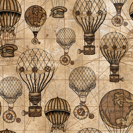 Unknown Voyage - Tan Hot Air Balloons