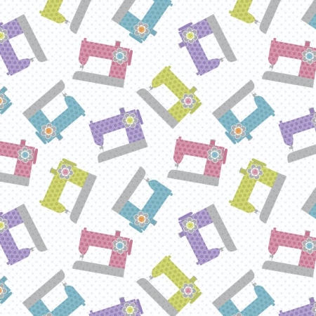 Stitch Garden by Cherry Guidry - Sewing Machine Toss White/Multi