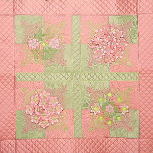 Peaches and Green Quilt by Jenny Haskins