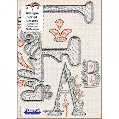 Floriani Embroidery Design Collection - Antique Script Letters