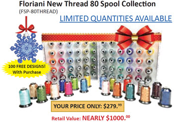 Floriani New Thread 80 Spool Collection + FREE SHIPPING!