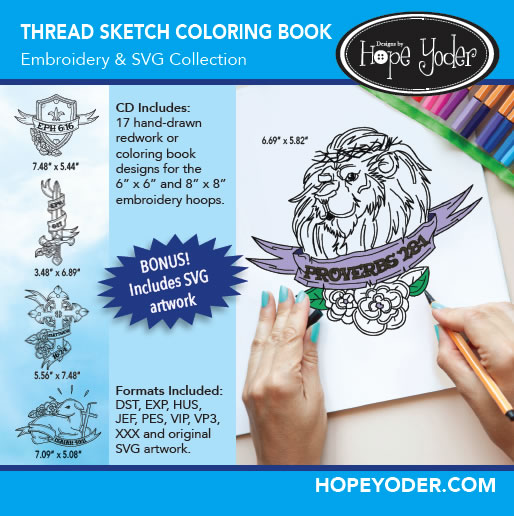 Hope Yoder Thread Sketch Coloring Book