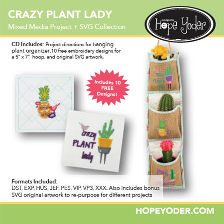 Crazy Plant Lady Machine Embroidery Design