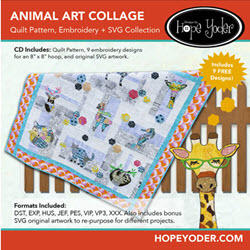 Animal Art Collage Quilt - More Details