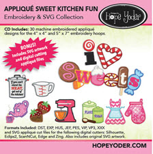 Applique Sweet Kitchen Fun Embroidery CD with SVG Files - More Details