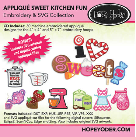 Applique Sweet Kitchen Fun Embroidery CD with SVG Files