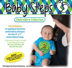Baby Steps Embroidery CD with SVG Files - LIMITED QTY - More Details