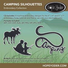 Camping Silhouettes Embroidery CD with SVG Files - More Details