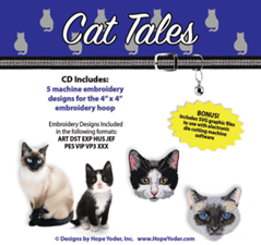 Cat Tales Embroidery CD with SVG Files - More Details