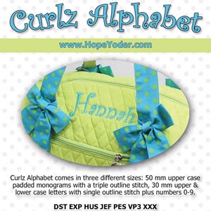 Curlz Monogram Embroidery CD with SVG Files - LIMITED QTY
