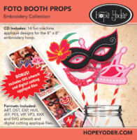 Foto Booth Props Embroidery CD with SVG Files - More Details