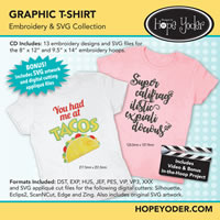Graphic T-Shirt Embroidery CD with SVG Files - More Details