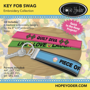 Key Fob Swag Embroidery CD with SVG Files - LIMITED QTY