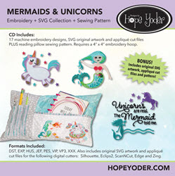 Mermaids & Unicorns Embroidery Collection with SVG Files - More Details