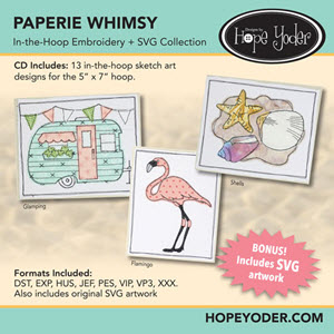 Paperie Whimsy Embroidery CD with SVG Files